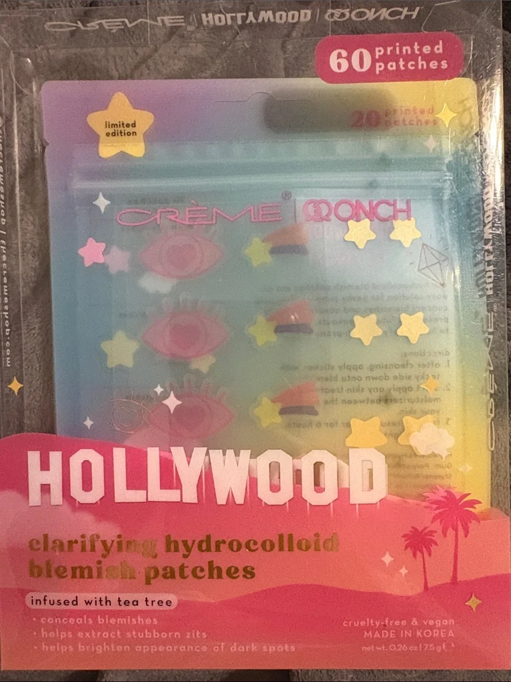 Creme Monch Hollywood Clarifying Hydrocolloid Blemish Patches — Pink & Purple